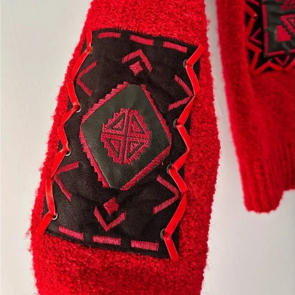 VTG Nancy Bolen City Girl Cardigan Jacket Wool Blend Size Small Aztec Western - Picture 5 of 8